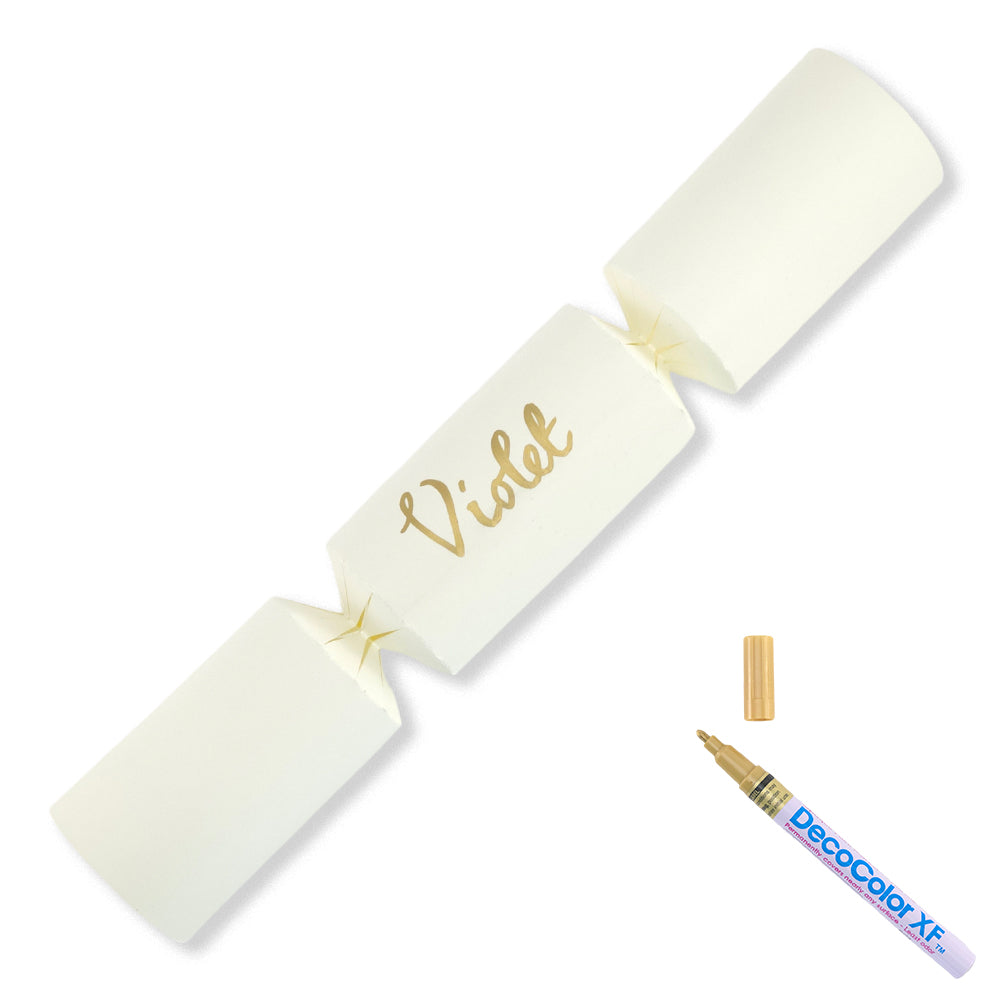 Ivory | 12 Personalise Your Own Crackers | Make &amp; Fill Your Own | With Pen