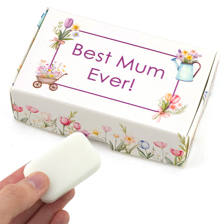 Best Mum Ever | Tea Rose &amp; Peony | 20g Travel Soap Bar | Cracker Filler Gift