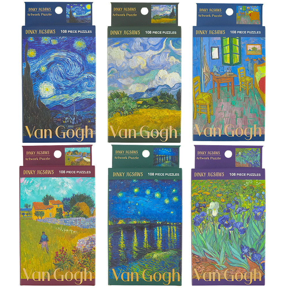 Van Gogh Dinky Jigsaw Puzzles | 6 Designs | 108 Pieces | Little Gift