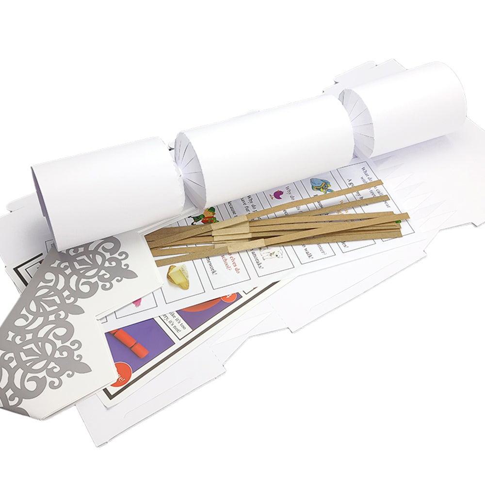 Basic White Make & Fill Your Own DIY Recyclable Christmas Cracker Craft Kit