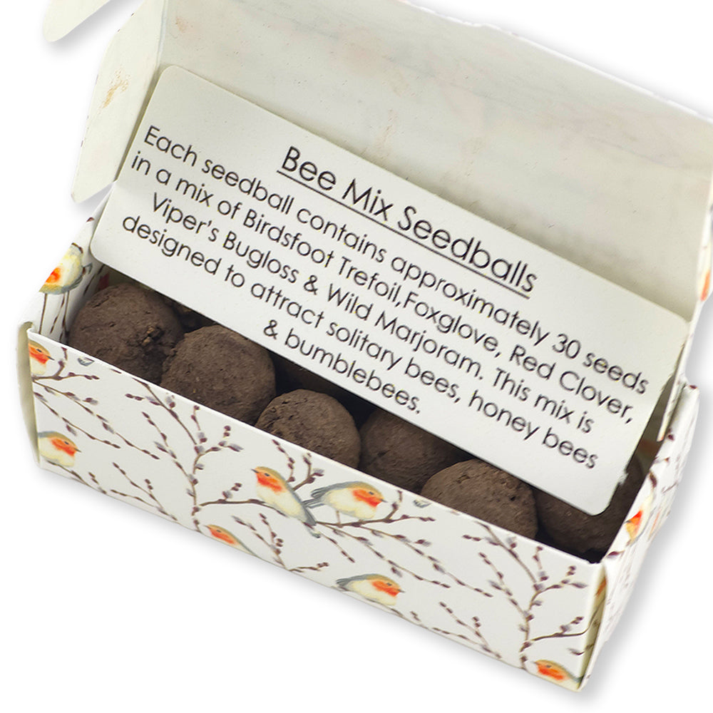 Willow &amp; Robin | Merry Christmas | Box of 20 Bee Mix Seedballs | Cracker Filler