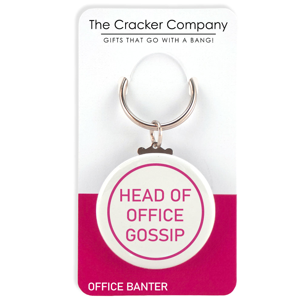 Head of Office Gossip | Fun Keyring | Office Banter | Cracker Filler | Mini Gift