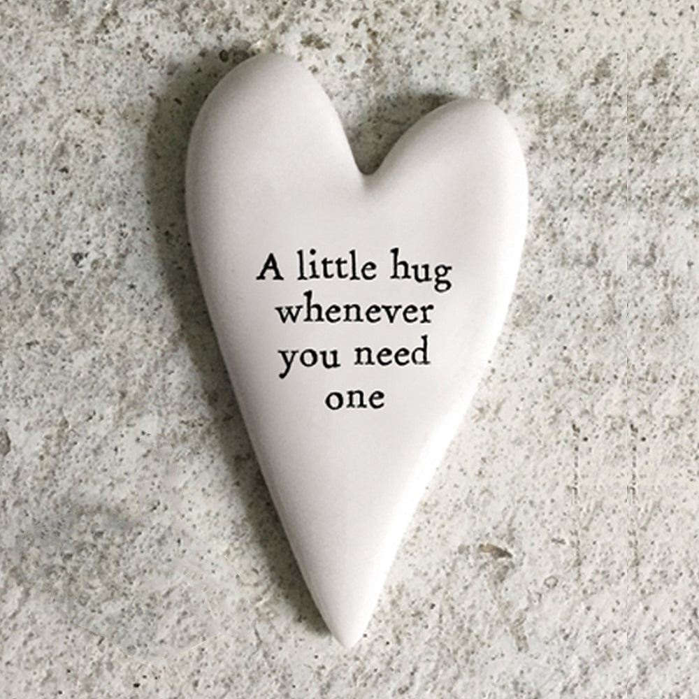 A Little Hug Whenever You Need One | Little Ceramic Heart Token | Mini Gift | Cracker Filler