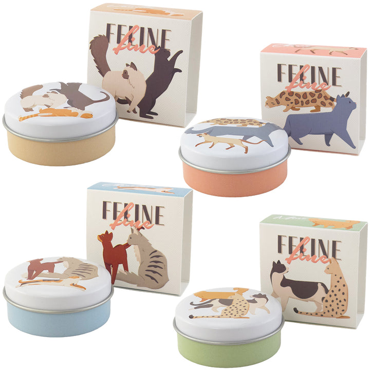 Feline Fine | Cat Design Lip Balm in Tin | Single | Mini Gift | Cracker Filler