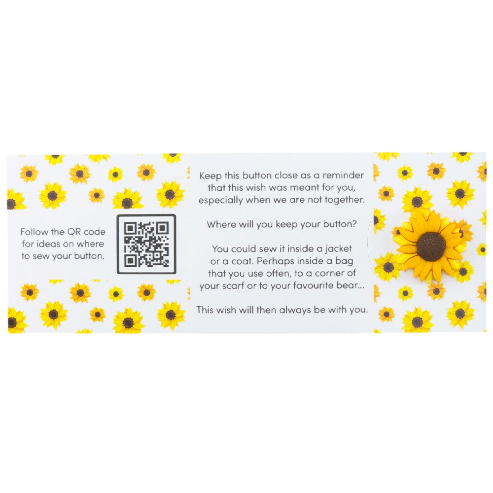 You Are Glorious | Sunflower | Button Wishes Sew On Token | Cracker Filler