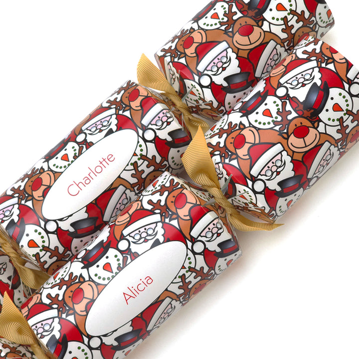 Personalised Cracker Making Craft Kit | Christmas Characters | Makes 4 or 6 Crackers