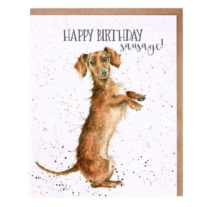 Happy Birthday Sausage | Dachshund | Blank Card | 17x14cm | Wrendale Designs