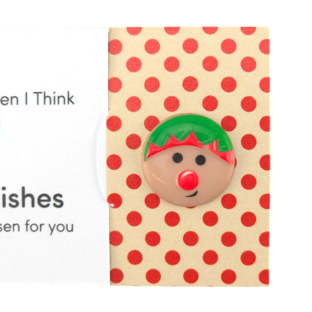 I Feel My Elf When I Think About You | Button Wishes Sew On Token | Mini Gift