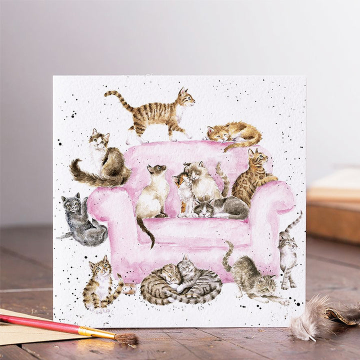 Cattitude Cats | Blank Card | 15x15cm | Wrendale Designs