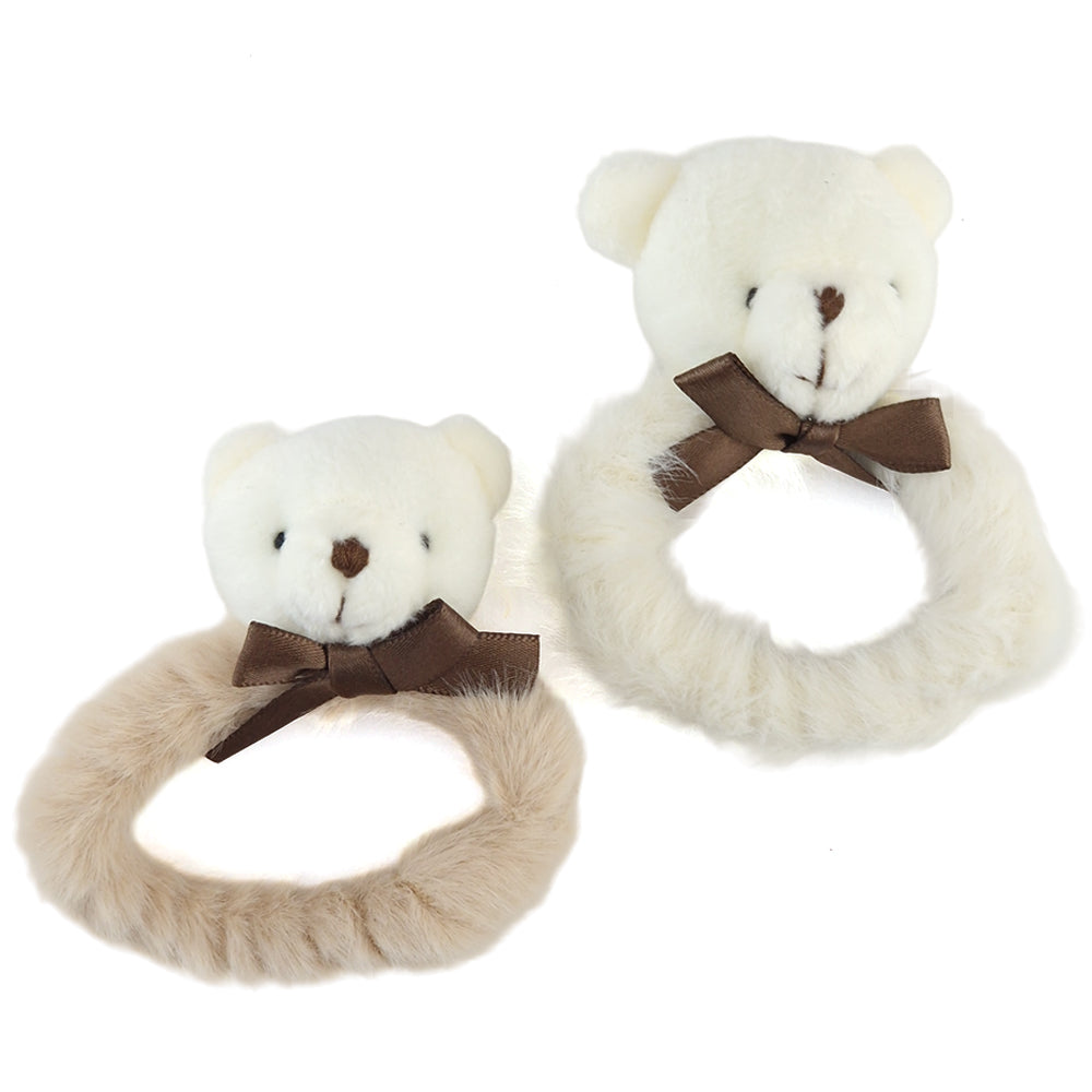 Fluffy Teddy Bear Hair Tie for Girls | Single | Mini Gift | Cracker Filler