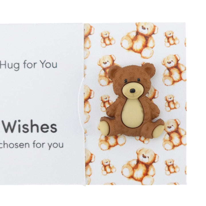 A Big Bear Hug for You | Teddy Bear | Button Wishes Sew On Token | Mini Gift