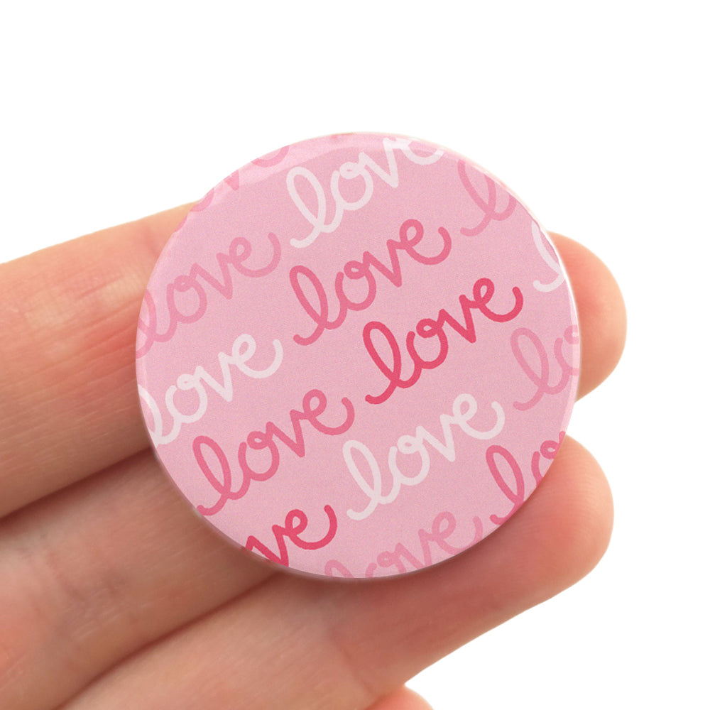Love Love Love | 38mm Button Pin Badge | Little Valentines Gift | Cracker Filler
