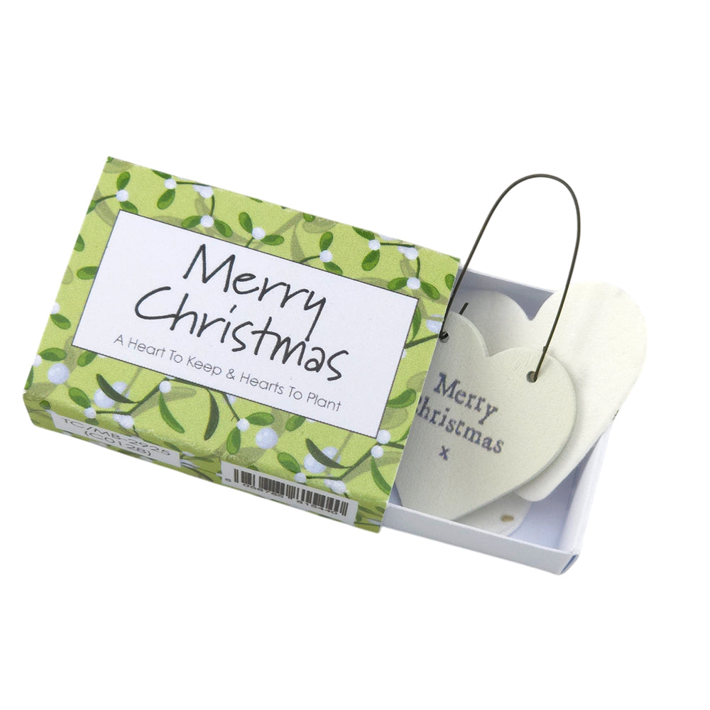 Simply Mistletoe | Christmas Hearts to Keep & Plant | Cracker Filler | Mini Gift