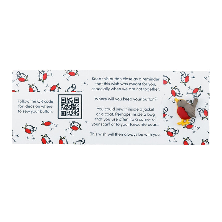 Someone Is Saying Hello | Chirpy Robin | Button Wishes Sew On Token | Cracker Filler
