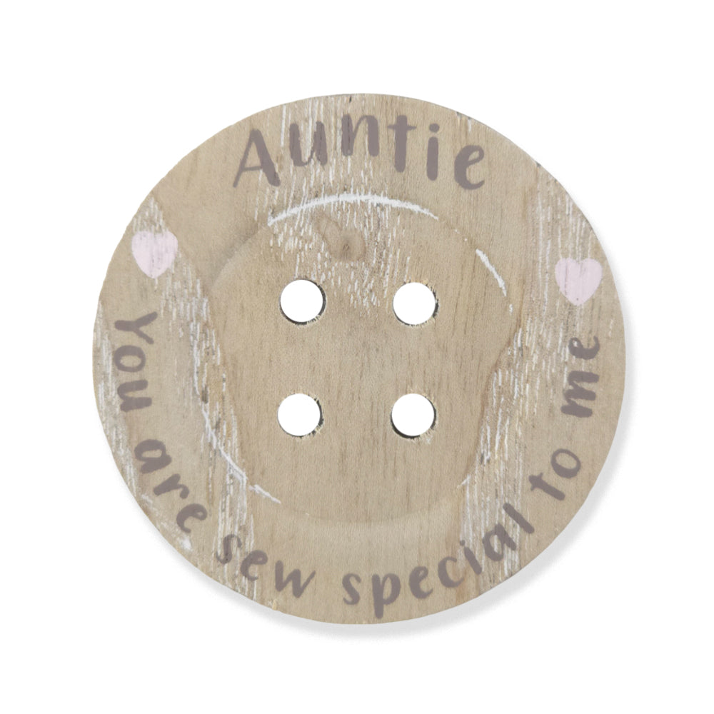 Auntie | You Are Sew Special | Wood Button Magnet | Mini Gift | Cracker Filler