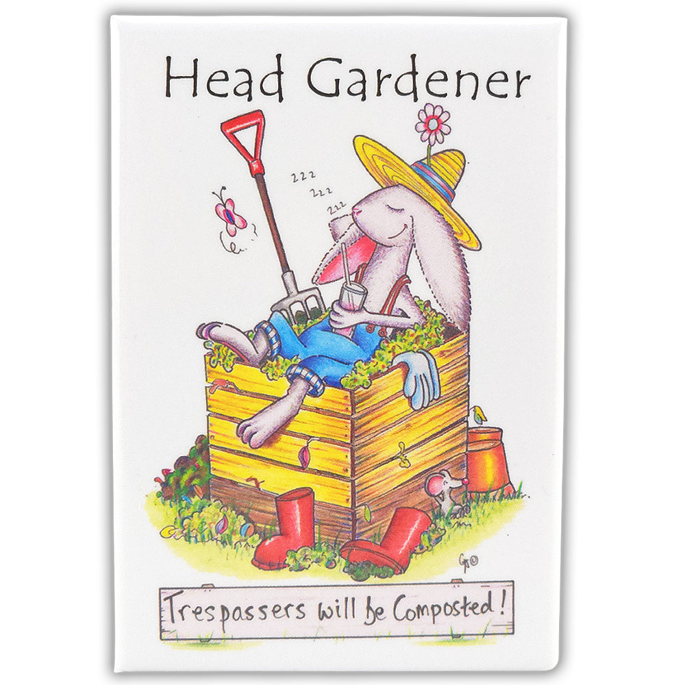 Head Gardener | Trespassers Prosecuted | Funny Magnet | Cracker Filler
