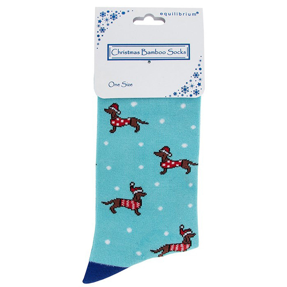 Christmas Dachshunds | Luxury Bamboo Socks | Ladies | One Size