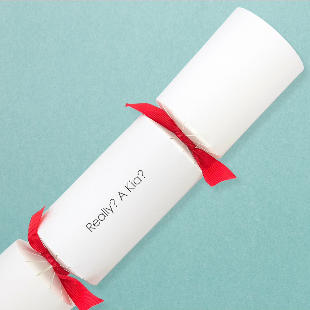 Really?  A Kia? | Modern Phrases Cracker Making Kit