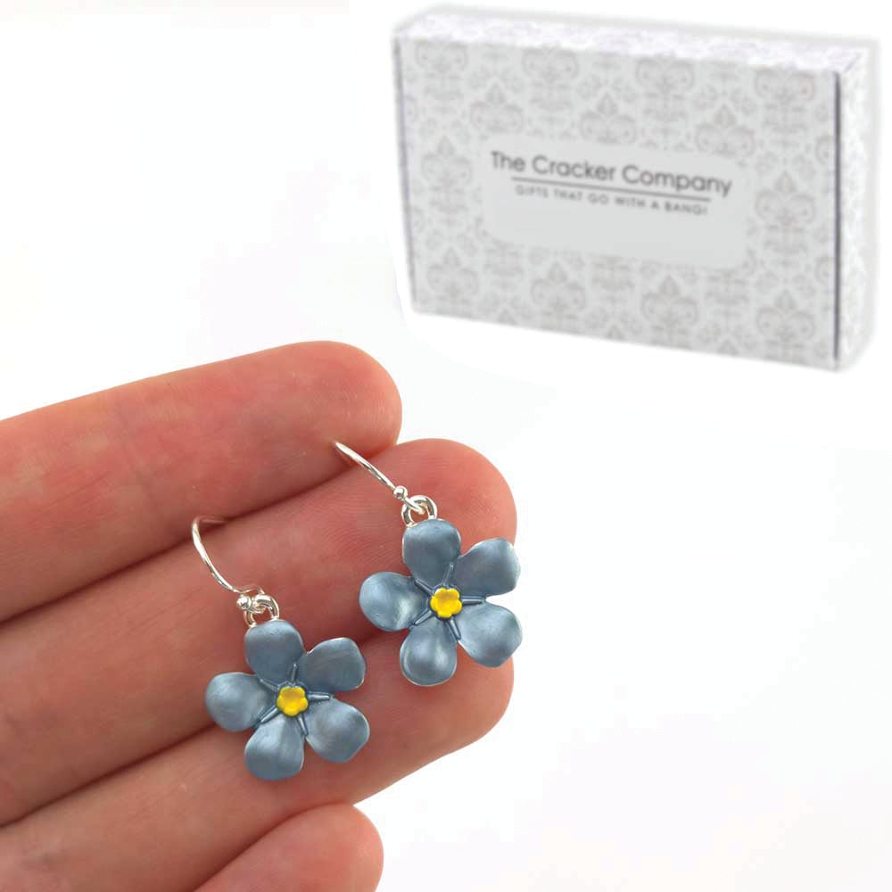 Forget Me Not | Silver Plated Drop Earrings | Little Gift | Cracker Filler