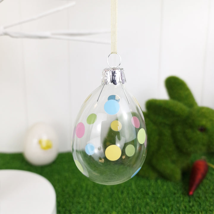 Single 7.5cm Spotty Dotty Pastel Easter Tree Decoration | Glass | Gisela Graham