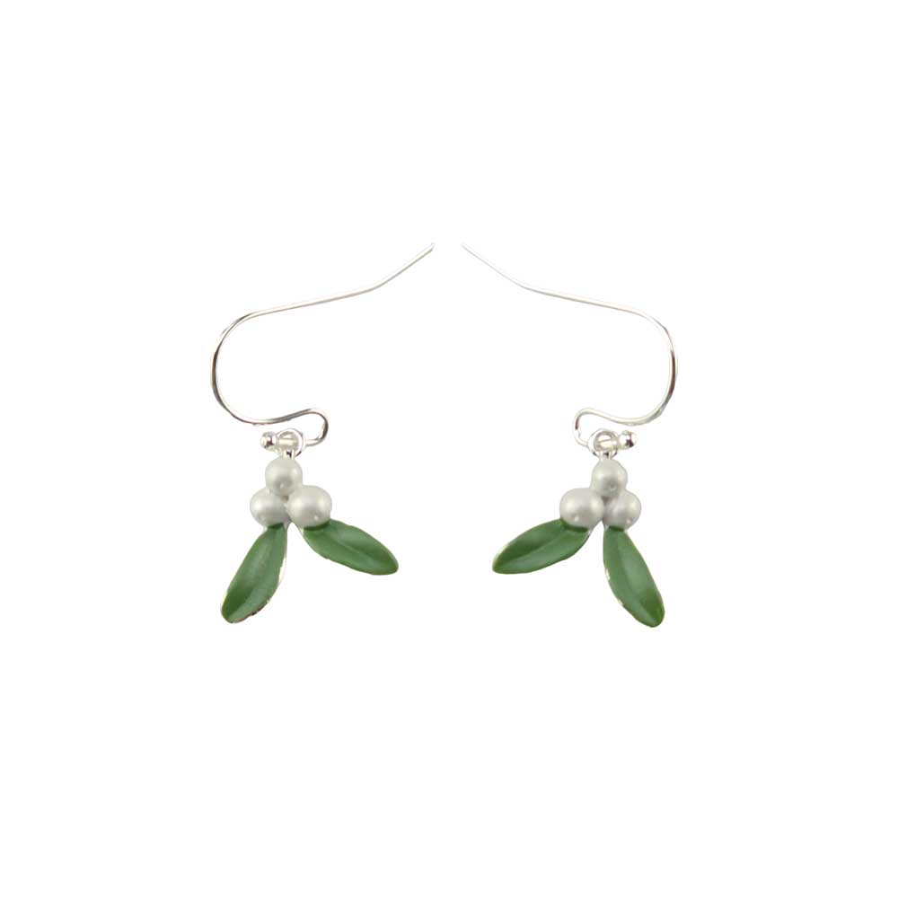 Christmas Mistletoe | Silver Tone Drop Earrings | Little Gift | Cracker Filler