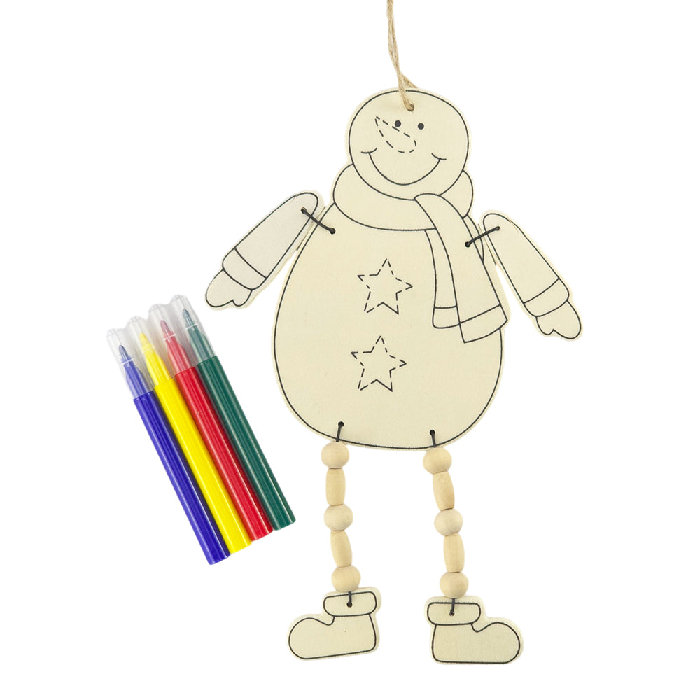 Kids Colour Your Own Wooden Hanging Christmas Decoration | Choose a Design