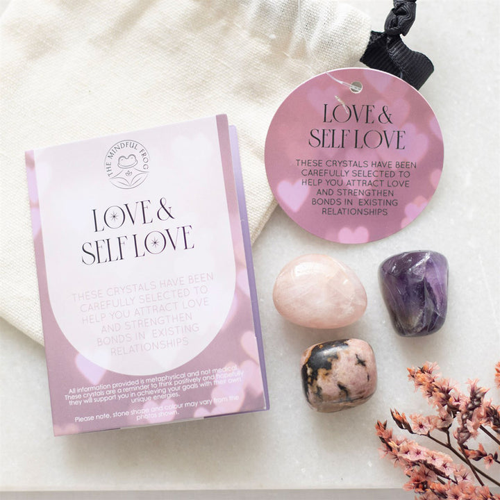 Love & Self Love | Healing Crystal Set & Bag | Mini Gift | Cracker Filler