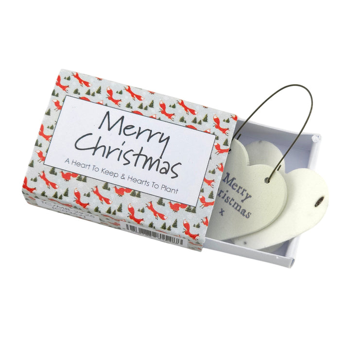 Christmas Fox | Christmas Hearts to Keep &amp; Plant | Cracker Filler | Little Gift