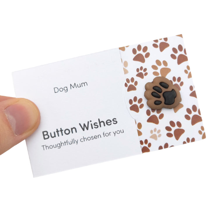 Dog Mum | Button Wishes Sew On Token | Mini Gift | Cracker Filler