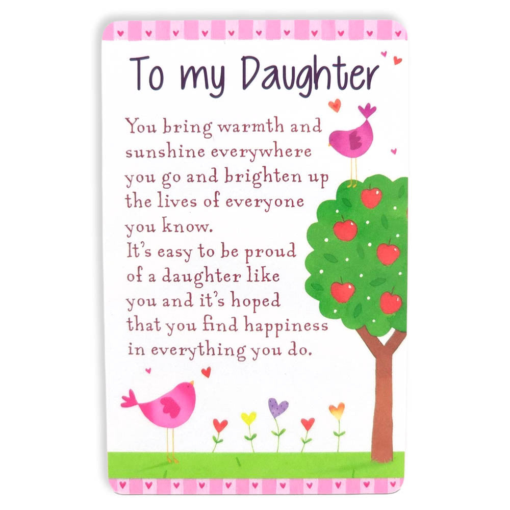 To My Daughter | Mini Keepsake Verse Card | Cracker Filler Little Gift