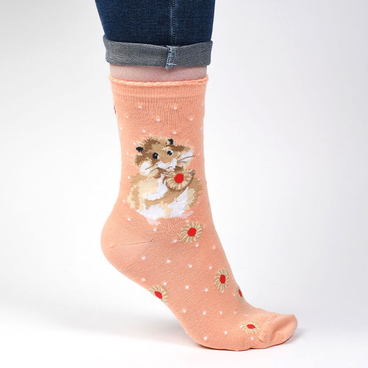 Diet Starts Tomorrow Hamster | Ladies Supersoft Bamboo Socks | One Size | Wrendale Designs