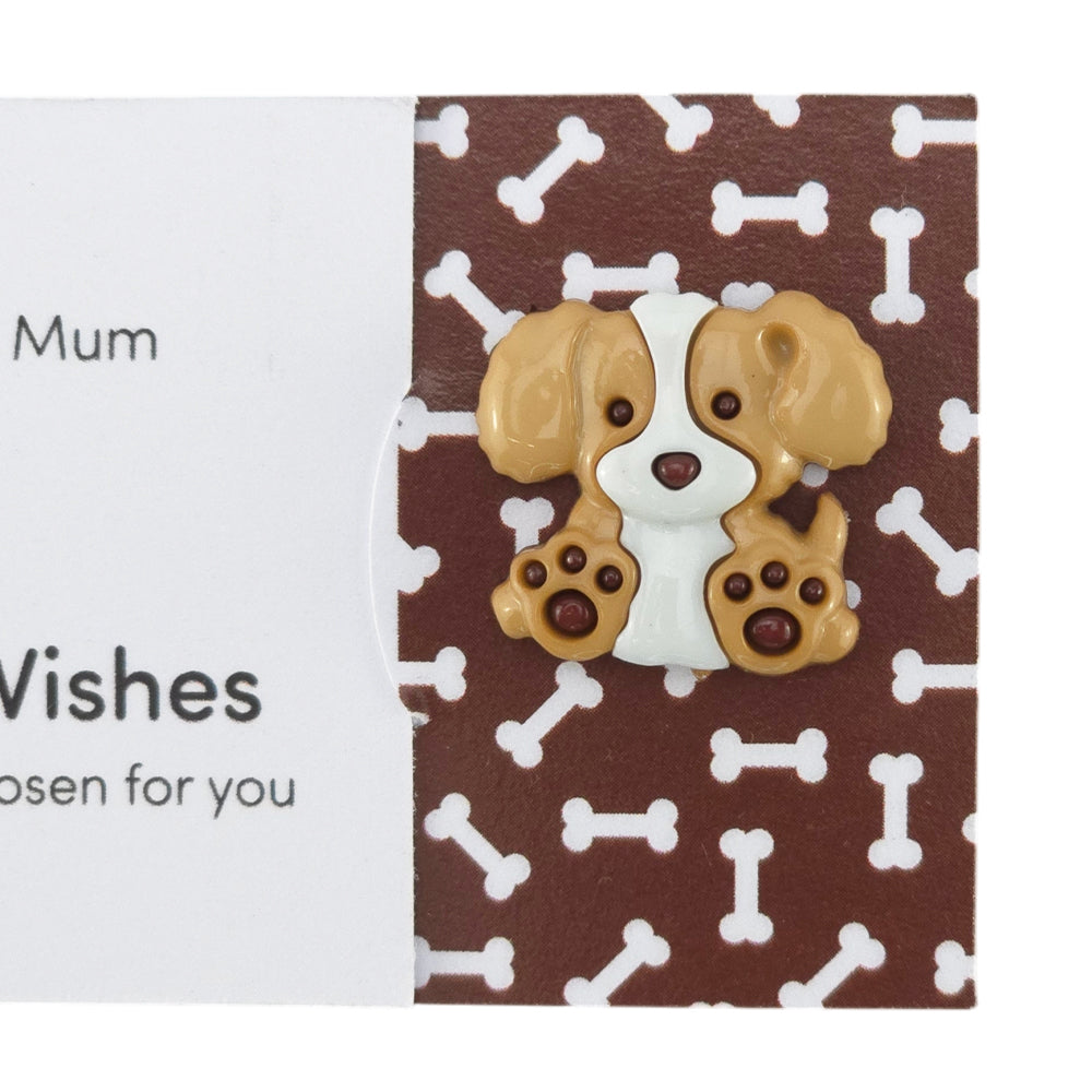 Best Dog Mum | Button Wishes Sew On Token | Mini Gift | Cracker Filler