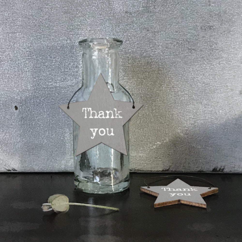 Thank You - Mini Wooden Hanging Star | Cracker Filler | Mini Gift