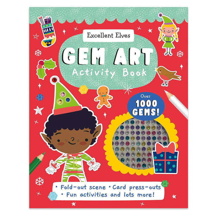 Excellent Elves | Gem Art Christmas Colouring & Kids Activity Book | 1000 Gems