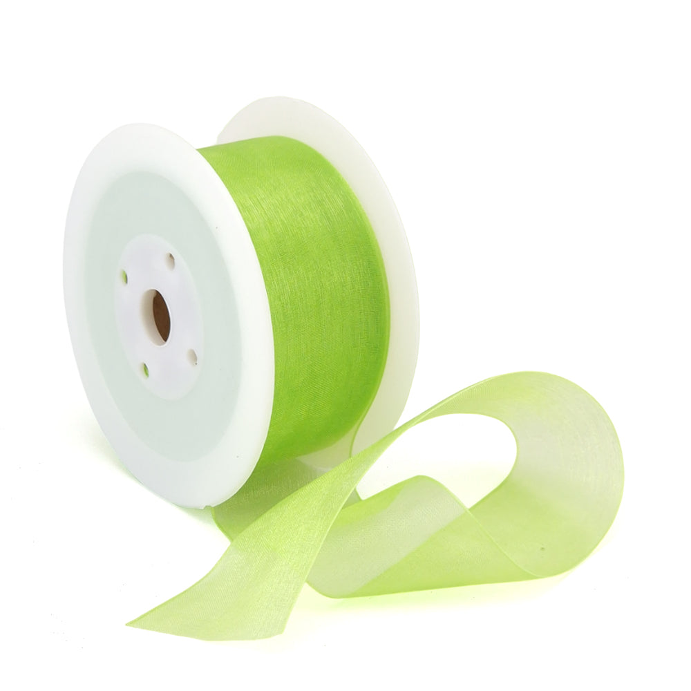 40mm or 25mm Organza Ribbon | Woven Edged |  25m Roll | Choice of Colours 