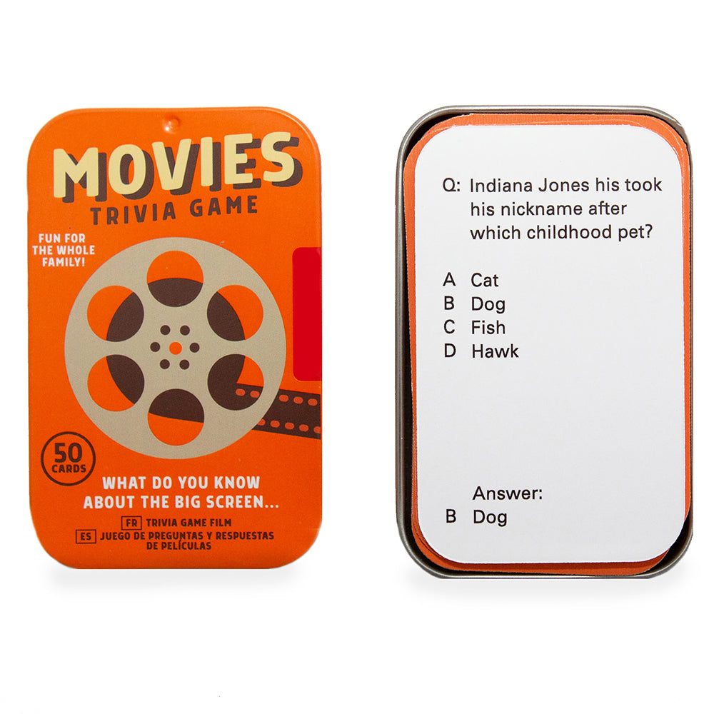 Movies Trivia Card Game | Gift in a Tin | Mini Gift | Cracker Filler