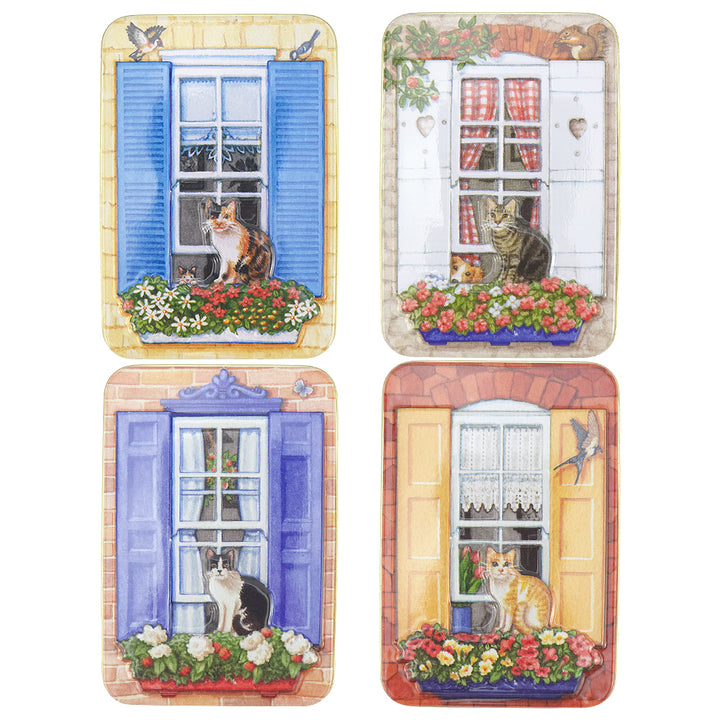 Window Box Cats | Cute Fillable Tin | Little Gift | 11 x 7.5cm