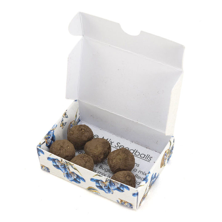 Happy Easter in Blue | 6 Seedball Box | Bee Mix | Cracker Filler | Little Gift