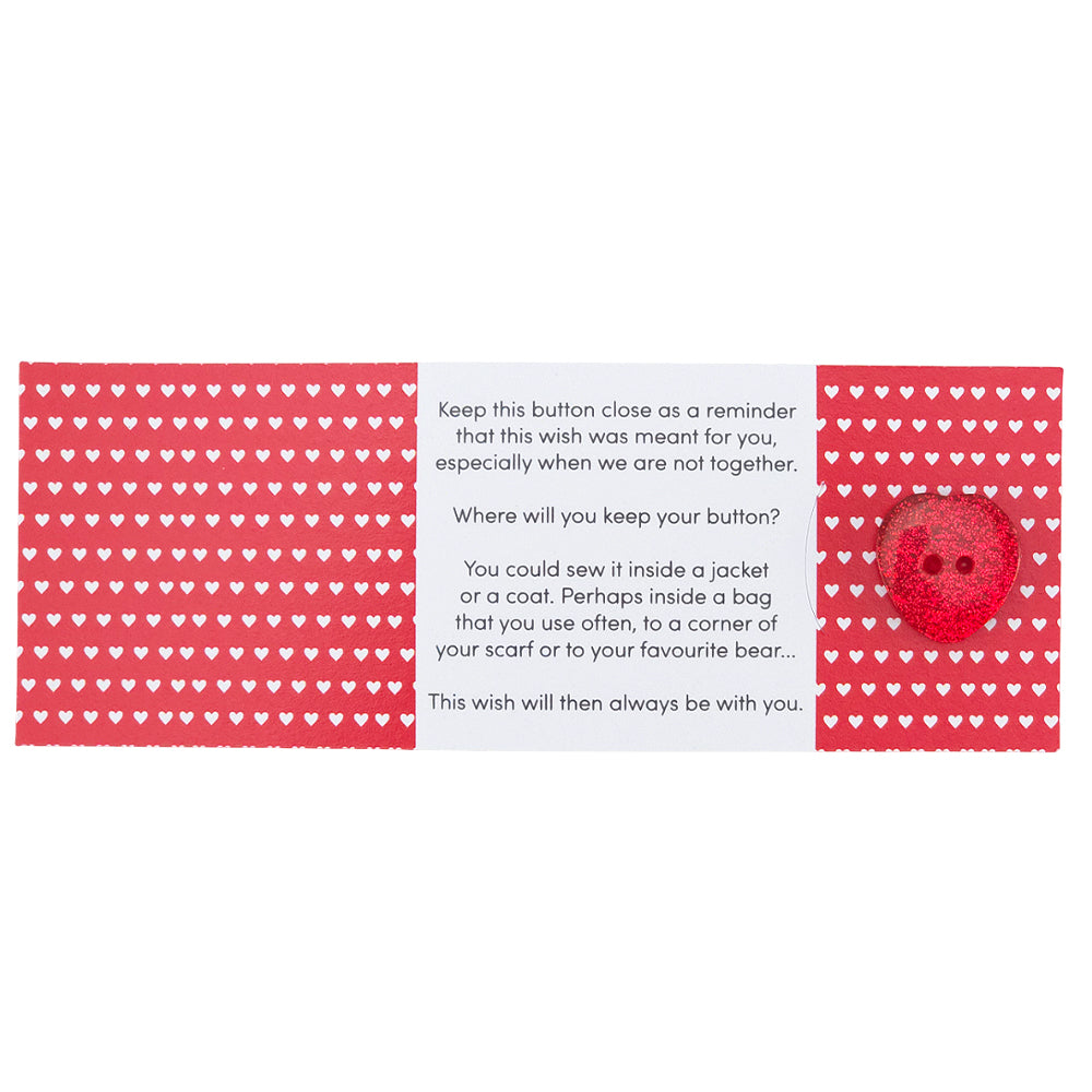 I Love You | Button Wishes Sew On Token | Little Gift | Cracker Filler