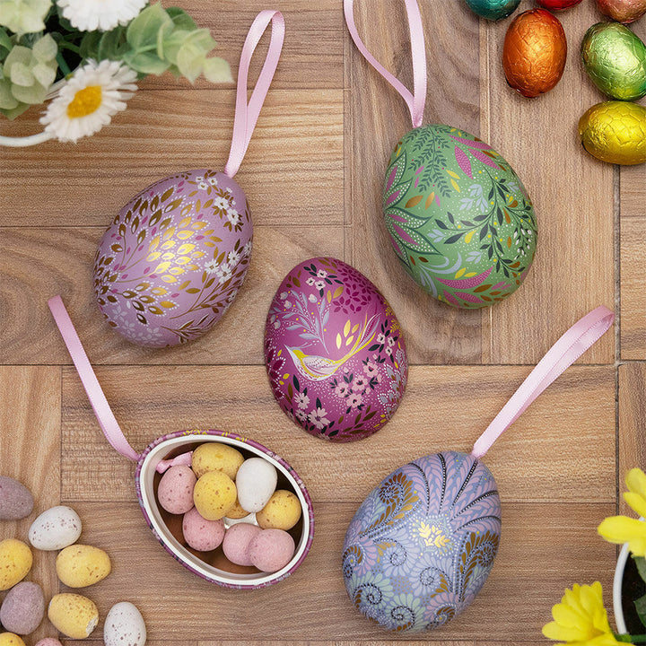 Sara Miller | Two Part Hanging Easter Egg | Fillable Tin | 7cm