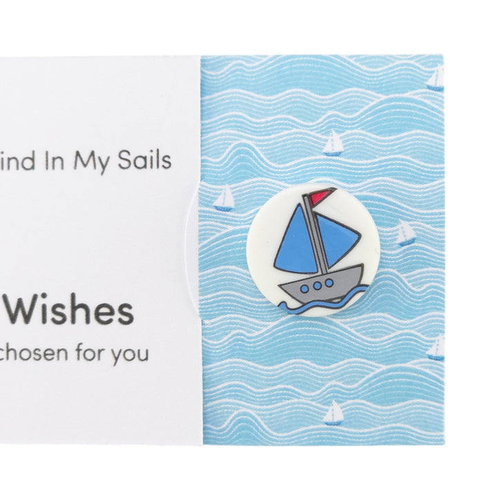 You Are The Wind in My Sails | Button Wishes Sew On Token | Cracker Filler