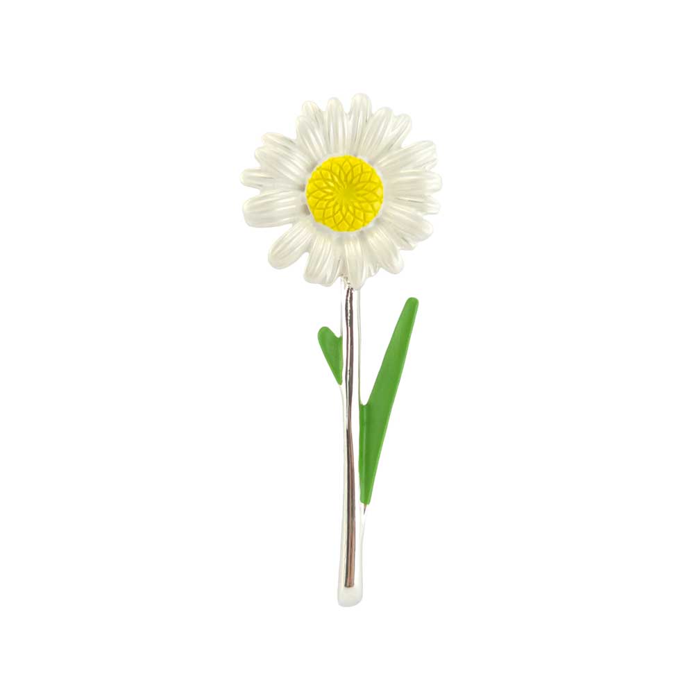 White Daisy Brooch | 5.5cm Long | Mini Gift | Cracker Filler