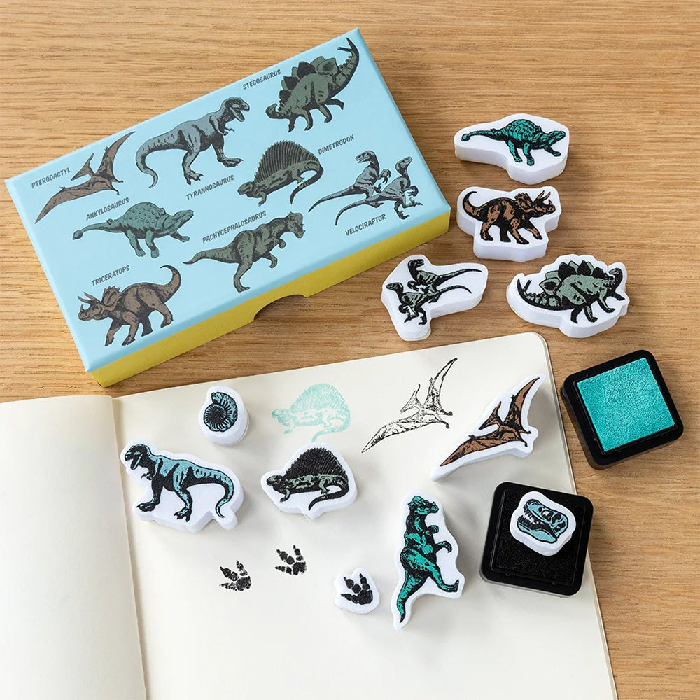 Prehistoric Dinosaurs | Mini Stamps & Inks for Kids | Art & Craft Gift Activity