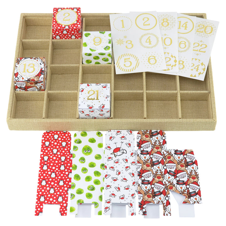 The Kids Collection | 24 Christmas Advent Cubes, Numbers & Tray | Ready to Fill