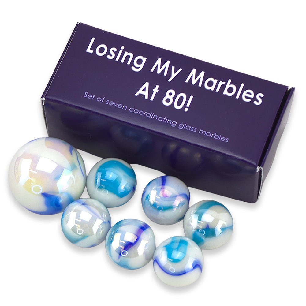 Losing My Marbles At… | Milestone Birthday | Box of Marbles | Cracker Filler