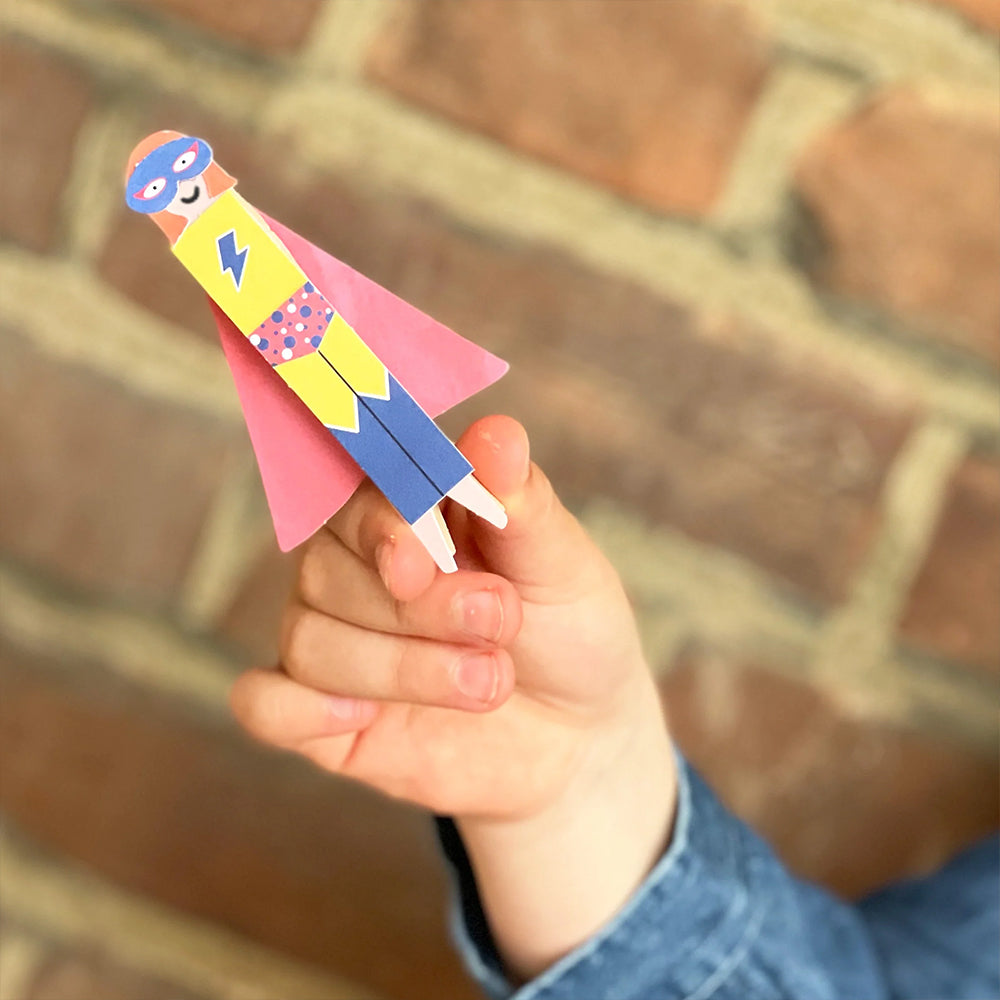 Make Your Own Superhero Peg Doll | Complete Sustainable Craft Kit for Kids