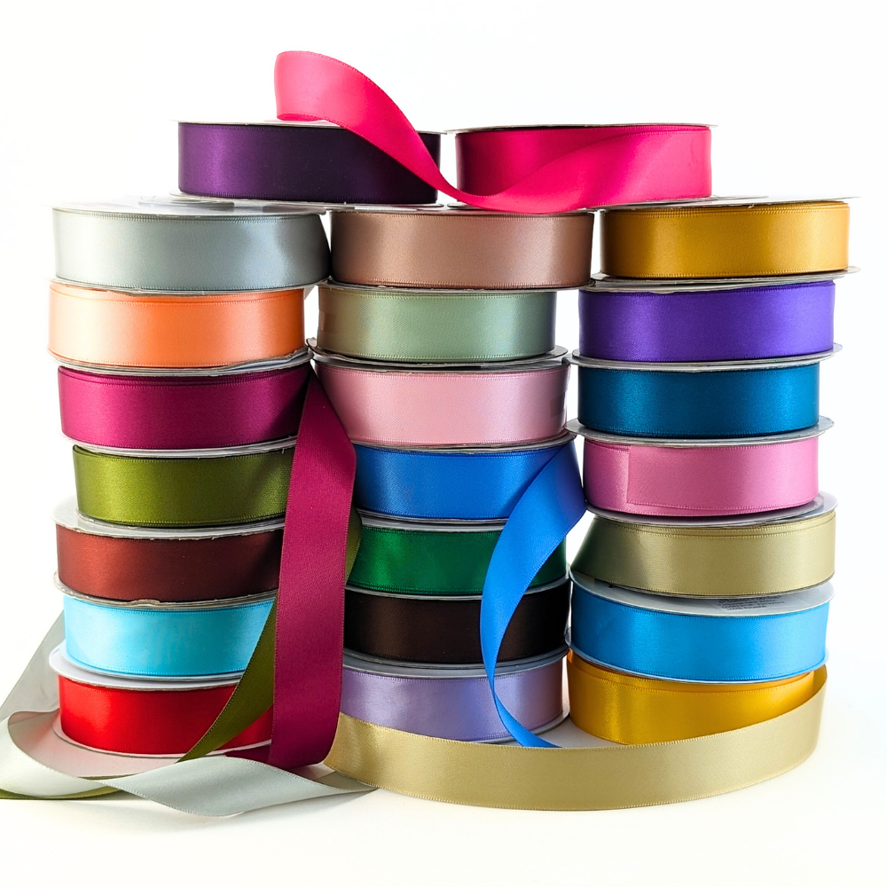 15mm or 23mm Double Faced Satin Ribbon | 25m Long