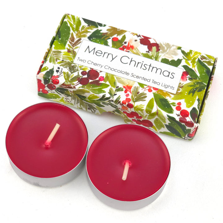 Chocolate & Cherry Tealights | Watercolour Berries | Mini Gift | Cracker Filler