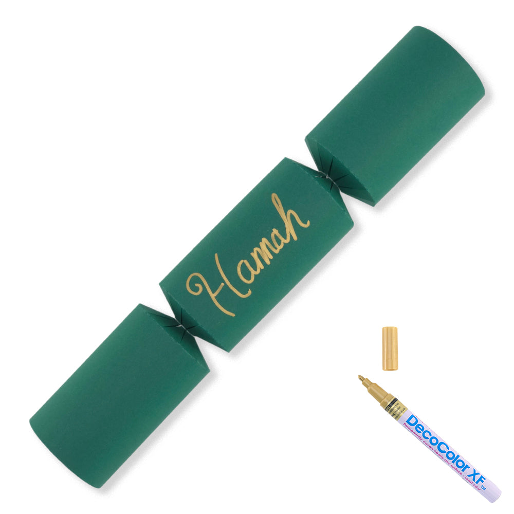 Rich Green | 12 Personalise Your Own Crackers | Make & Fill Your Own | With Pen