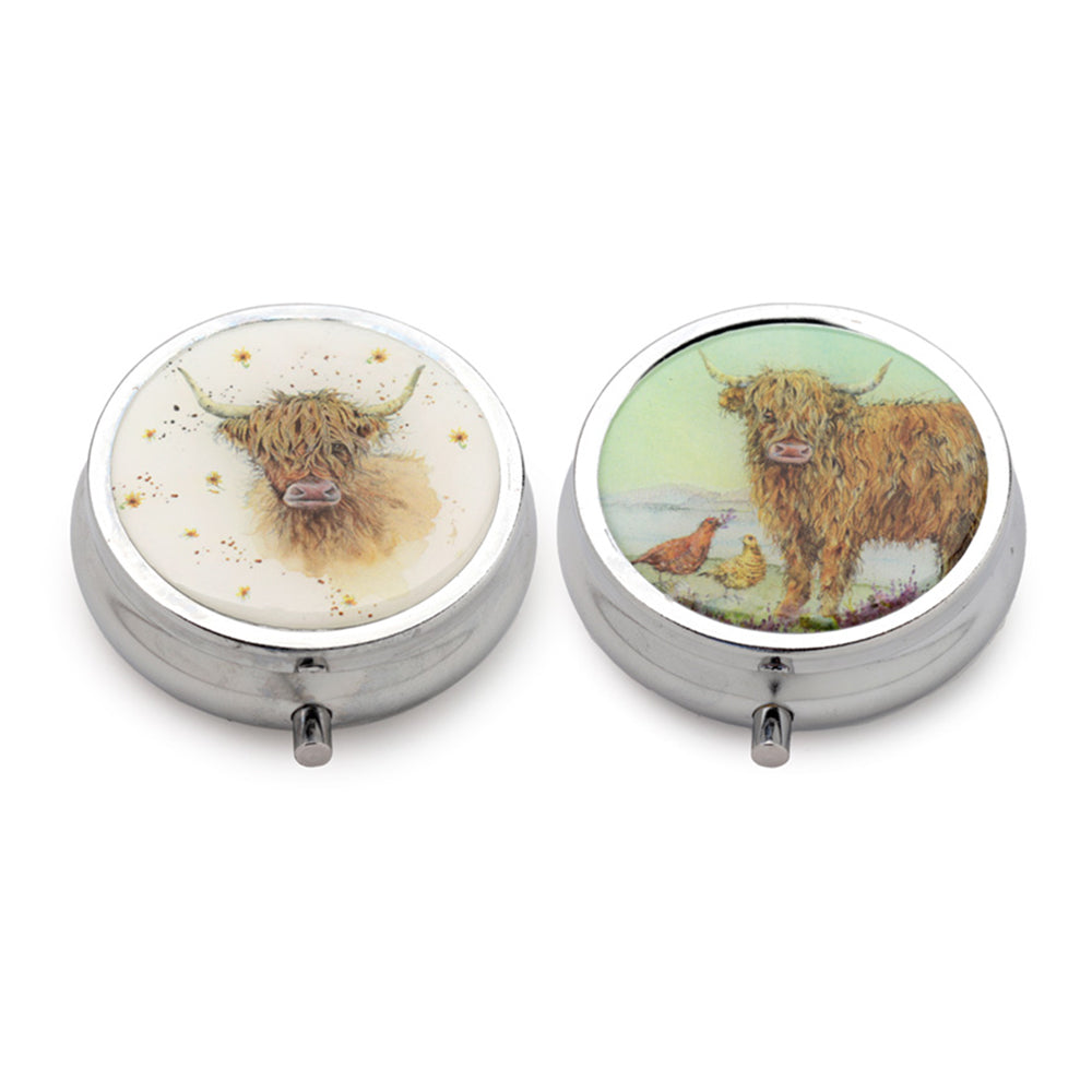 Highland Coo Cow Pill Box | Single | Mini Gift | Cracker Filler